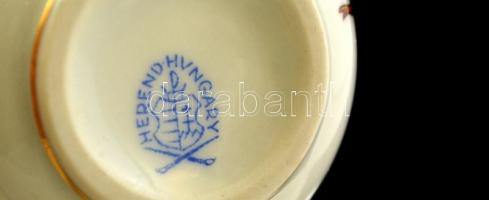 Herendi Eton mintás porcelán csésze és alj, kézzel festett, jelzett, hibátlan, csésze: 6.5x4.5 cm, a...