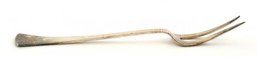 Ezüst (Ag.) húsvilla monogrammal, jelzett, mesterjeggyel, h: 26,5 cm, nettó 100,9 g