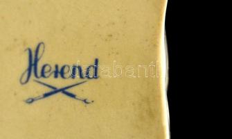 Herendi porcelán virágmintás cipő, kézzel festett, hibátlan, jelzett, 10x5x4 cm