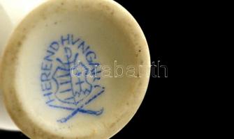 Herendi virágmintás mini váza, porcelán, kézzel festett, jelzett, hibátlan, 6.5 cm