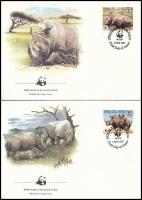 WWF Rhino set + 4 FDC WWF: Orrszarvúk sor + 4 FDC