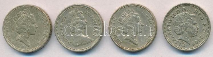 Nagy-Britannia 1983-2000. 1Ł (4x) T:2,2- ph. Great Britain 1983-2000. 1 Pound (4x) C:XF,VF edge error