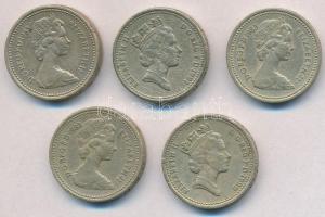 Nagy-Britannia 1983-1997. 1Ł (5x) T:2,2- ph. Great Britain 1983-1997. 1 Pound (5x) C:XF,VF edge error