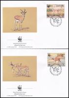 WWF: gazelle on 4 FDC WWF; Gazellák 4 FDC