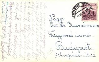 1938 Trencsénteplic-fürdő, Trencianske Teplice; Sina kúpele / fürdőzők csoportképe, belső / spa inte...