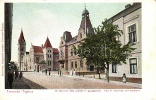 Trencsénteplic, Trencianske Teplice; Villa Dr. Heinrich und Apotheke / Dr. Heinrich-féle nyaraló és gyógyszertár, Wertheim Zsigmond kiadása / villa, pharmacy (EK)