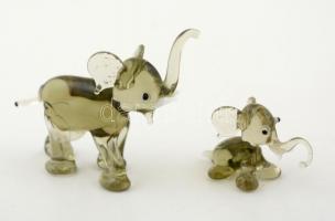 Mini festett üveg állatfigura, 16 db, jelzés nélkül, hibátlanok, m: 1 cm és 4 cm között