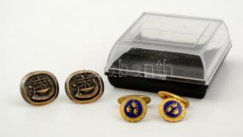 2 pár fém mandzsettagomb, dobozban