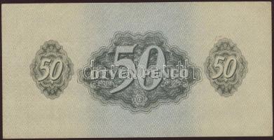 1944. 50P "V.H." előlapon ötven pengő "N" betűjében óriási lemezhiba + nyitott &...