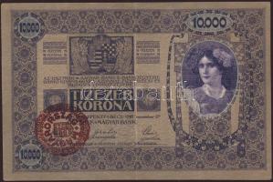 1918. 10.000K piros "Magyarország" körbélyegzővel T:II