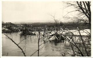 1941 Alsólendva, Lendava; Muraszerdahelyi felrobbantott híd, Balkányi Ernő kiadása / destroyed bridge in Mursko Sredisce