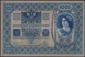 1902. 1000K benyomott cseh ellenbélyeggel T:III+