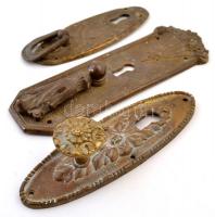 3 db díszes réz zársapka, különböző méretben