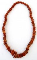 Borostyán nyaklánc, h: kb. 70 cm