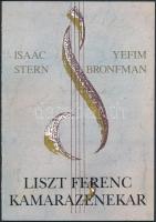 1991 Liszt Ferenc Kamarazenekar Isaac Stern és Yefim Bronfman szonáta estje műsorfüzet, Isaac Stern (1920-2001) hegedűművész és Yefim Bronfman (1958-) zongorista aláírásaival