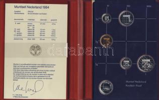 Hollandia 1984. 5c-2 1/2G (5klf db) + Ag zseton forgalmi sor díszszettben T:PP Tanúsítvánnyal!