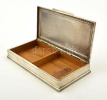 Alpakka cigarettatartó doboz, jelzett, 16x8x2,5 cm