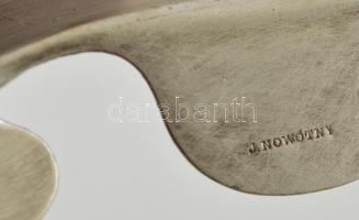 6 db Nowotny fém csontos tálka, jelzett, 7x16 cm