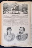 1897 Vasárnapi Ujság, 44. fél évfolyam, 27-52. számok + A Vasárnapi Ujság Regénytára, 433-896.+208 p. Átkötött félvászon kötésben, széteső állapotban.