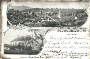 Stridóvár, Strigova; látkép, Bánfy vár, Liszt és Brodnjak kiadása / general view, castle, floral Art Nouveau (EK)