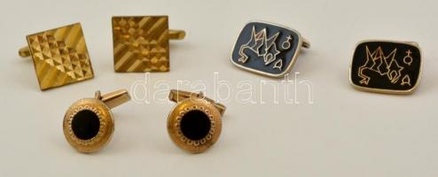 3 pár dekoratív mandzsettagomb