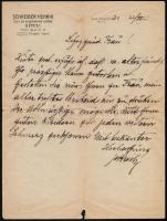 1930 Schreiber Henrik Ecet és Mosóanyag Gyárának fejléces levélpapírja, Ujpest, német nyelven.