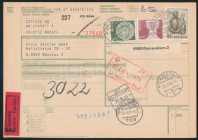 Csomagszállító Németországba, Parcel card to Germany