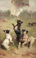 Dogs kite-flying, Theo Stroefer Serie 649. No.5 s: Carl Reichert (EK)
