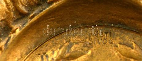 Füsti Molnár Béla(1904-1976): Oroszlánok. Bronz, márvány talapzaton,  jelzett, 15x5x11 cm