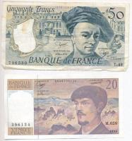 Franciaország 1985. 50Fr + 1990. 20Fr T:III France 1985. 50 Francs + 1990. 20 Francs C:F