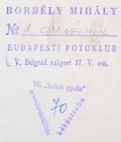 cca 1960-1970 Borbély Mihály: Cím nélkül, a hátoldalán pecséttel jelzett, kiállításon szerepelt művé...