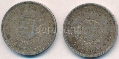1935. 2P Ag "Rákóczi" + 1936. 2P Ag "Liszt Ferenc" T:2 patina, kis ph