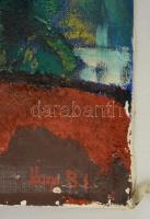 Nagy B. István(1933-2006): A híd Tokajnál. Olaj, vászon, jelzett, 82x60 cm