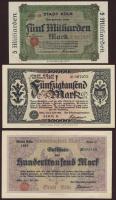 Német Birodalom/Weimar/Köln 1923. 50.000M, 100.000M, 500.000M (2x) egymásutáni sorszámokkal!, 200.000.000M, 5000.000.000M T:I,I- Összesen 6db!