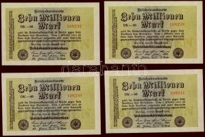 Német Birodalom/Weimar 1923. 10.000.000M (4x) egymásutáni sorszámokkal T:I-
