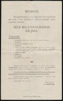 1927 Meghívó a Régi Balatonalmádiak Báljára, 34x21 cm