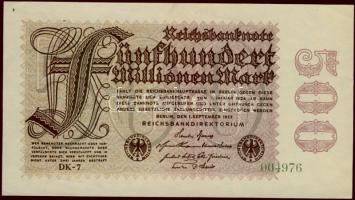 Német Birodalom/Weimar 1923. 500.000.000M T:I-