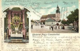 Nagyszombat, Trnava; Jeruzsálem utca, Dom templom, Szent Mária oltár, belső / street, church, altar, interior, Art Nouveau (EK)