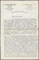 1963 Blau Dezső Izraelben felavatott ügyvéd gépelt levele Magyarországra, fényképpel, 21,5x14 cm és 13x8 cm