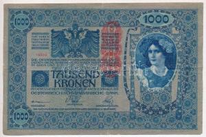 1902. 1000K piros "Deutschösterreich" felülbélyegzéssel + 1916. 1K + 1919. 5K "MÁS TÖ...