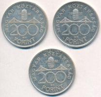1992. 200Ft Ag "MNB" (3x) T:2 ph