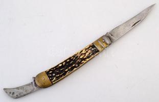 Vadászbicska, agancs nyéllel, teljes hossz: 24 cm