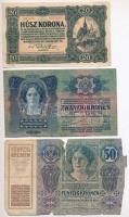 1902-1920. 9db-os vegyes magyar korona bankjegy tétel T:III,III-,IV
