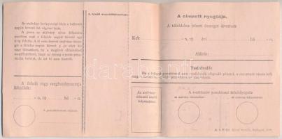 Budapest 1917. "Postautalvány" belföldi forgalomra, kitöltetlen (2x) + 1939. "Belföld...