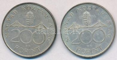 1994. 200Ft Ag "Deák" (2x) T:2,2- patina