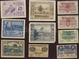 Ausztria 1920-as évek 15db szükségpénz kevés duplával + 1930. "Baustein" 1Sch + 1950. Lott...