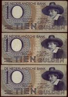 Hollandia 1920+1938. 1G "Zilverbon" + 1940. 10G + 1943-44. 10G (3x) T:III