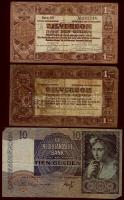 Hollandia 1920+1938. 1G "Zilverbon" + 1940. 10G + 1943-44. 10G (3x) T:III