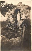 1935 Nagymágocs, Szűz Mária szobor kőben, photo