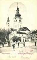 Besztercebánya, Banska Bystrica; Vártemplom, Strelinger Samu üzlete / castle church, shop (EK)